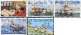 167440 MNH GUERNSEY 1990 250 ANIVERSARIO DEL VIAJE ALREDEDOR DEL MUNDO DE GEORGE ANSON - Guernsey