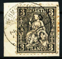 SCHWEIZ SITZENDE HELVETIA VON 1862 Nr 21a ZENTR X4FADFE - Used Stamps