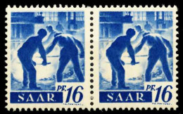 SAARLAND 1947 Nr 213Z Postfrisch WAAGR PAAR X5FE306 - Unused Stamps