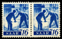 SAARLAND 1947 Nr 213Z Postfrisch WAAGR PAAR X5FE306 - Nuevos