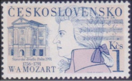 Mozart Member Of Masonic Lodge Zur Wohltätigkeit, Freemasonry, Music Composer, Musical Instrument Czechoslovakia MNH - Franc-Maçonnerie