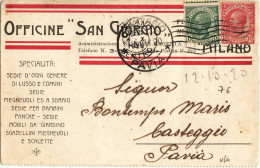 1852 MILANO OFFICINE SAN GIORGIO X CASTEGGIO - Marcophilie