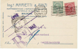 1864 BOLOGNA MARIETTI & FINZI DEPO. MATERIALE ELETTRICO - Storia Postale