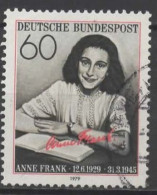 ALLEMAGNE FEDERALE N° 857 O Y&T 1979 50e Anniversaire De La Naissance D'Anne Frank - Gebraucht