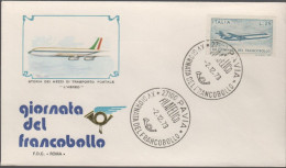 ITALIA - ITALIE - ITALY - 1973 - 15ª Giornata Del Francobollo - Storia Dei Mezzi Di Trasporto Postale "L'Aereo" - FDC Ro - FDC