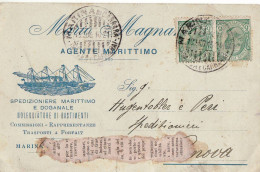 1873 MARINA DI CARRARA MAGNANI AGENTE MARITTIMO - Marcophilia