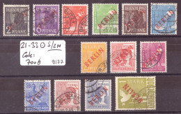 BERLIN - No Michel 21-33 OBLITERES ( OHNE 2 Mark ) -  COTE: 700 € - Used Stamps