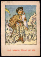 Ceskoslovensko - 1950 - Christmas - Drawing Boy In Folk Attire - Altri & Non Classificati