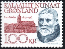 Greenland 1992 Lars Møller, Newspaper Publisher And Godtnab Church 1 Value  MNH - Nuovi