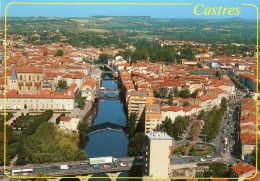 CPM - L - TARN - CASTRES - VUE AERIENNE SUR LES VIEILLES MAISONS AU BORD DE L'AGOUT ET LE MUSEE GOYA - Castres