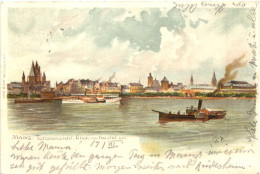 Mainz - Blick Von Kastel - Litho - Mainz