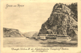 Dampfer Willem III Am Loreleyfelsen - Passagiersschepen