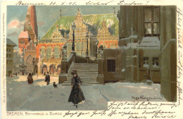 Bremen - Rathaus Und Börse - Litho - Bremen