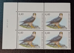 BUZIN COB 3751 / BLOC DE 4  COIN DATÉ 29.II.08   _ FAUCON PÉLERIN - 1985-.. Vögel (Buzin)