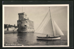 Cartolina Rapallo, Castello, Segelschiff Gegen Burg  - Sonstige & Ohne Zuordnung