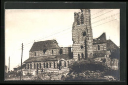 Foto-AK Passendale B. Zonnebeke, Zerstörte Kirche  - Zonnebeke