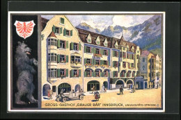 Künstler-AK Innsbruck, Gasthof Grauer Bär, Universitäts-Strasse  - Other & Unclassified