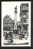 CPA Molsheim, Hôtel De Villeplatz Avec Monument Et Des Enfants  - Molsheim