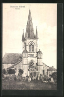 CPA Sissonne, L'Église Avec Le Jardin  - Sissonne