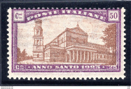 Anno Santo Cent. 50 Stampa Recto-verso - Nuovi