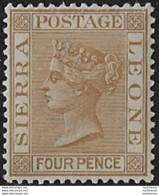 1884 Sierra Leone Victoria 4d. Brown MNH SG. N. 33 - Sonstige & Ohne Zuordnung