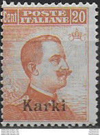 1921-22 Egeo Carchi 20c. Arancio MNH Sassone N. 11 - Other & Unclassified