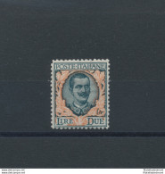 1923 Regno D'Italia  - N. 150 , Floreale , 2 Lire Verde Grigio E Arancio,  Buona - Sonstige & Ohne Zuordnung