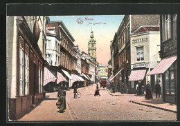 AK Mons, La Grand Rue, Coiffeur Leon Navez  - Mons