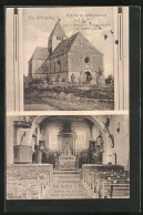 CPA Auboncourt B. Rethel, L'Église Avec Deutschen Heldengräbern  - Rethel