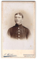 Photo J. Mehlbreuer, Strassburg I. Els., Steinwallstr. 56, Portrait De Soldat En Uniforme Avec Mittelscheitel  - Anonyme Personen