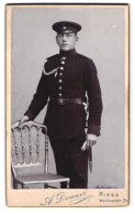 Fotografie A. Donner, Riesa, Wettinerstr. 24, Portrait Sächsischer Soldat In Uniform Mit Schützenschnur  - Anonymous Persons