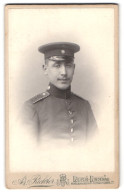 Fotografie Ad. Richter, Leipzig, Merseburgerstr. 61, Portrait Einjährig-Freiwilliger In Uniform Mit Moustache  - Anonymous Persons