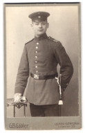 Fotografie G. B. Gäbler, Leipzig, Lindenstr. 33, Portrait Soldat In Uniform Rgt. 179 Mit Bajonett Und Portepee  - Anonymous Persons