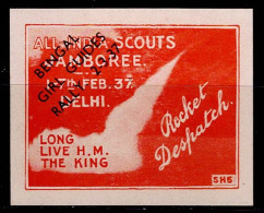 IND-02- INDIA - 1937 - MNH - SCOUTS- ROCKET MAIL - BENGAL GIRL GUIDES RALLY 2-3-37 - 1936-47 King George VI