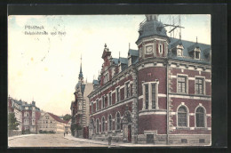 AK Pössneck, Bahnhofstrasse Und Post  - Poessneck