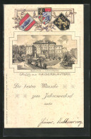 Passepartout-Lithographie Kaiserslautern, Bezirks-Commando, Wappen  - Other & Unclassified