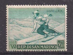 SAN MARINO POSTA AEREA 1953 PROPAGANDA SPORTIVA SASS. 111 MLH VF - Airmail