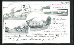 AK Kostelec N. L., Namesti, Strassenpartie  - Tchéquie