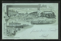 Lithographie Beneschau / Benesov, Velké Namestí, Nemocnice, Konopist  - Tchéquie