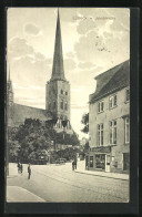 AK Lübeck, Strassenpartie Mit Zigarrengeschäft Und Jakobikirche  - Luebeck