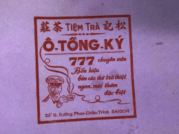 South Vietnam Tea Wrapping Paper And Tea Shop Advertising By Chinese People In Vietnam Sold Before 1975 Old Paper-1pcs P - Documentos Históricos