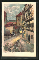 Lithographie Horb, Strassenpartie Am Unteren Tor  - Horb