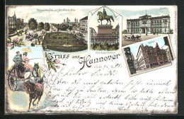 Lithographie Hannover, Ständehaus, Königswortherplatz Und Herrenhäuser-Allee  - Hannover