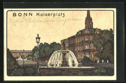 Steindruck-AK Bonn, Kaiserplatz Mit Brunnen  - Other & Unclassified