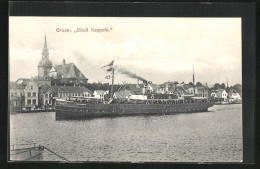 AK Kappeln, Auslaufender Schlei-Dampfer Stadt Kappeln Vor Stadtkulisse  - Sonstige & Ohne Zuordnung