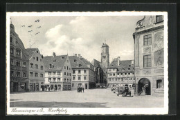 AK Memmingen I. A., Marktplatz Mit Geschäften  - Memmingen