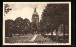 AK Mainz, Kaiserstrasse, Christuskirche Mit Blumenbeet  - Mainz