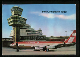 AK Berlin, Flughafen Tegel Mit Flugzeug Der Aeroamerica  - Autres & Non Classés