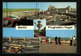 AK Berlin-Tegel, Fünf Ansichten Vom Flughafen  - Altri & Non Classificati