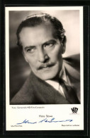 AK Schauspieler Hans Stüwe In Dem Film Die Frau Des Botschafters, Autograph  - Actors